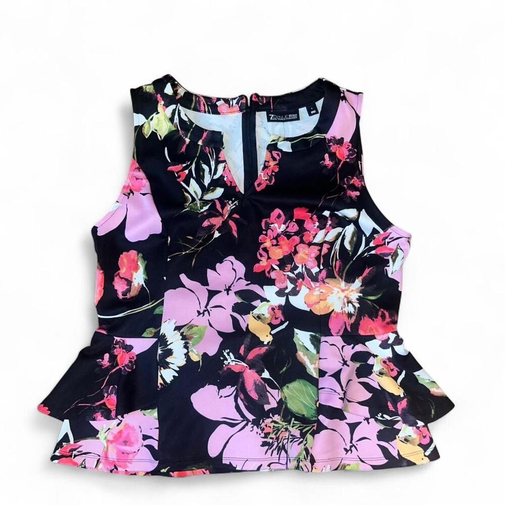 Two Piece 7th Avenue New York and Company Floral peplum top with matching skirt